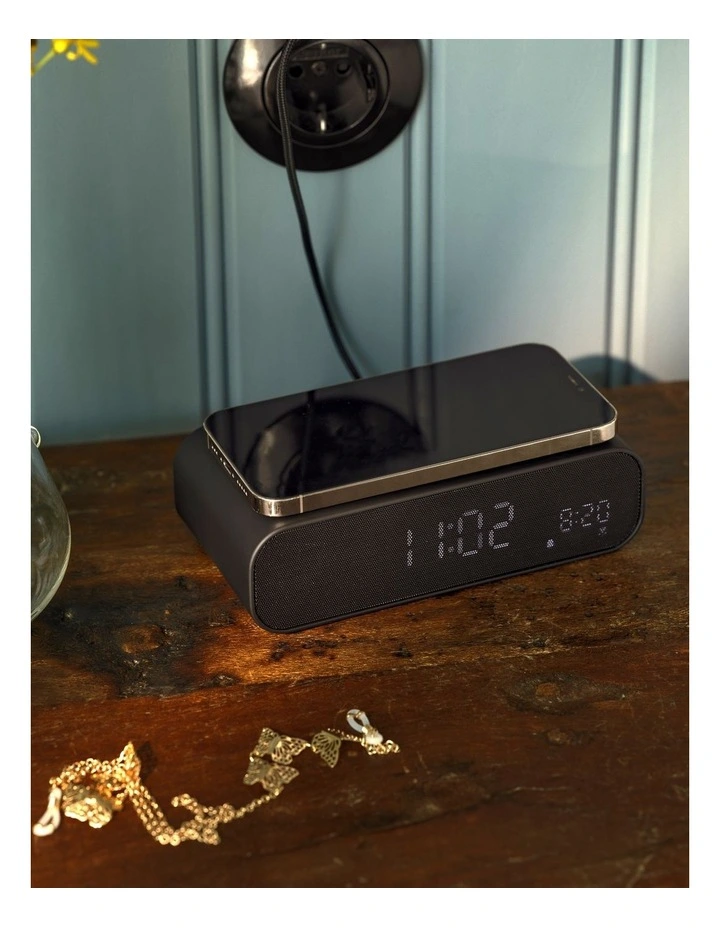 Wakie Alarm Clock Qi Charger Bluetooth - Black image 2