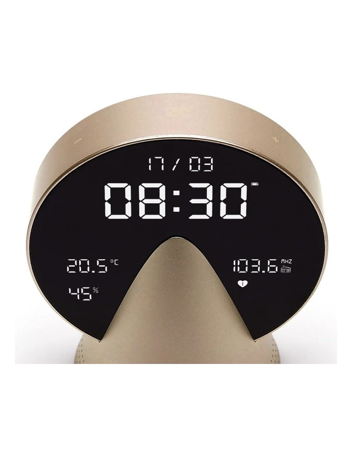 Lexon Conic Radio Alarm Clock With Fm & Built-In Bluetooth Speaker - Gold image 3