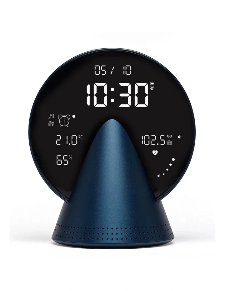 Lexon Conic Radio Alarm Clock With Fm & Built-In Bluetooth Speaker - Blue image 1
