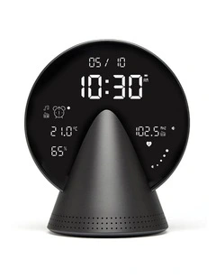Lexon Conic Radio Alarm Clock With Fm & Built-In Bluetooth Speaker - Grey