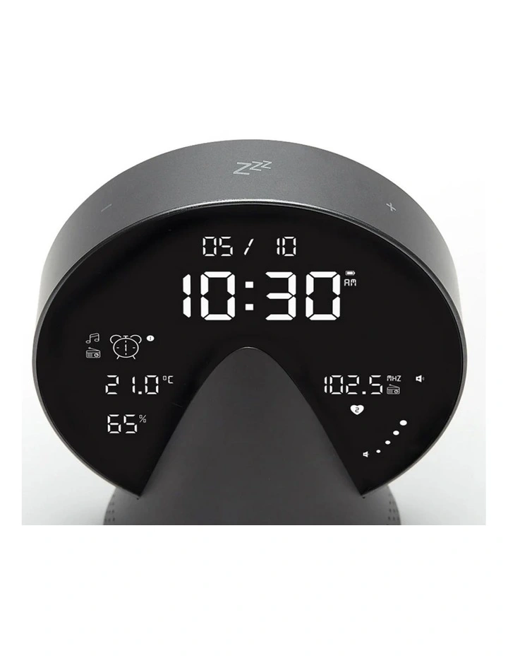 Lexon Conic Radio Alarm Clock With Fm & Built-In Bluetooth Speaker - Grey image 3
