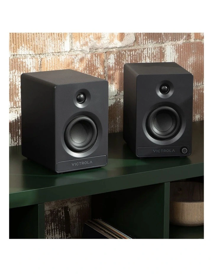 Victrola Tempo Bookshelf Speakers - Black image 2