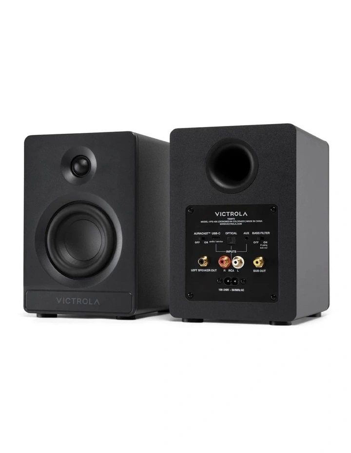 Victrola Tempo Bookshelf Speakers - Black image 5