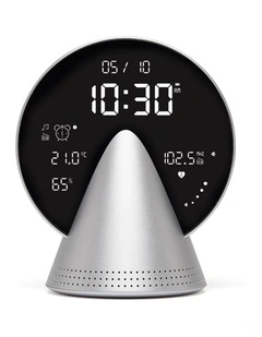 Lexon Conic Radio Alarm Clock With Fm & Built-In Bluetooth Speaker - Alu Polish