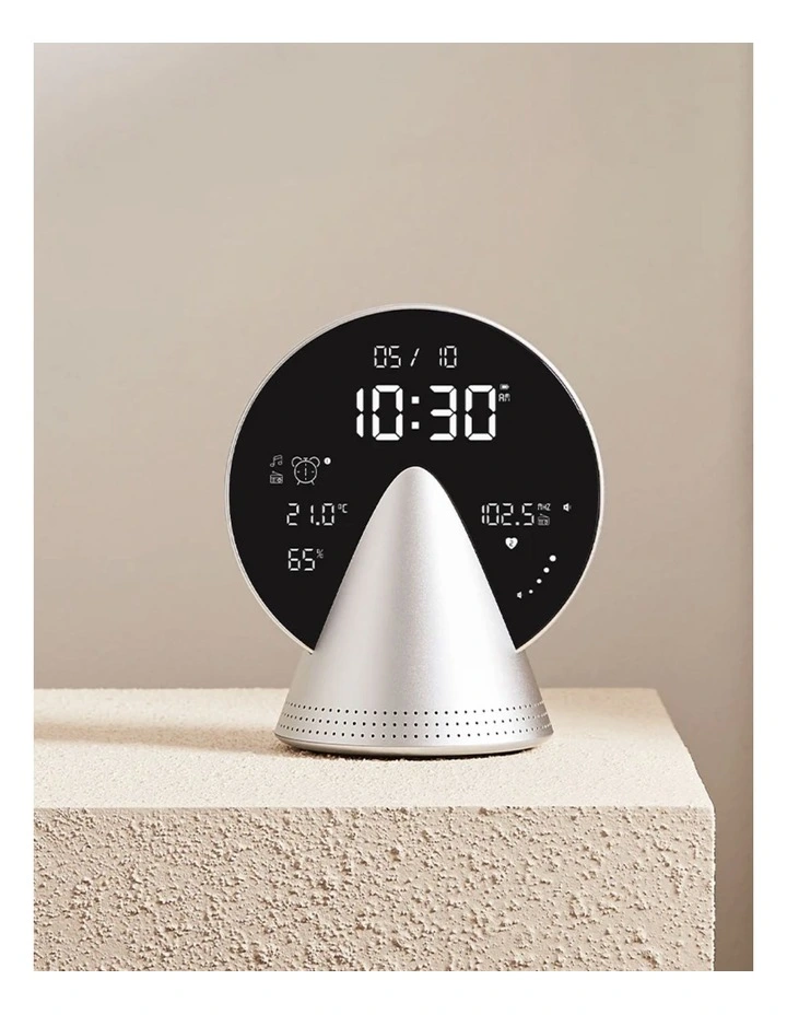 Lexon Conic Radio Alarm Clock With Fm & Built-In Bluetooth Speaker - Alu Polish image 2