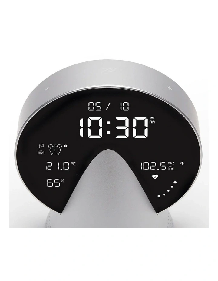 Lexon Conic Radio Alarm Clock With Fm & Built-In Bluetooth Speaker - Alu Polish image 3
