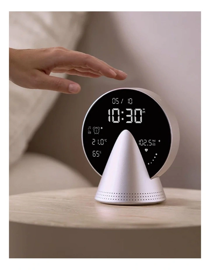 Lexon Conic Radio Alarm Clock With Fm & Built-In Bluetooth Speaker - Alu Polish image 4