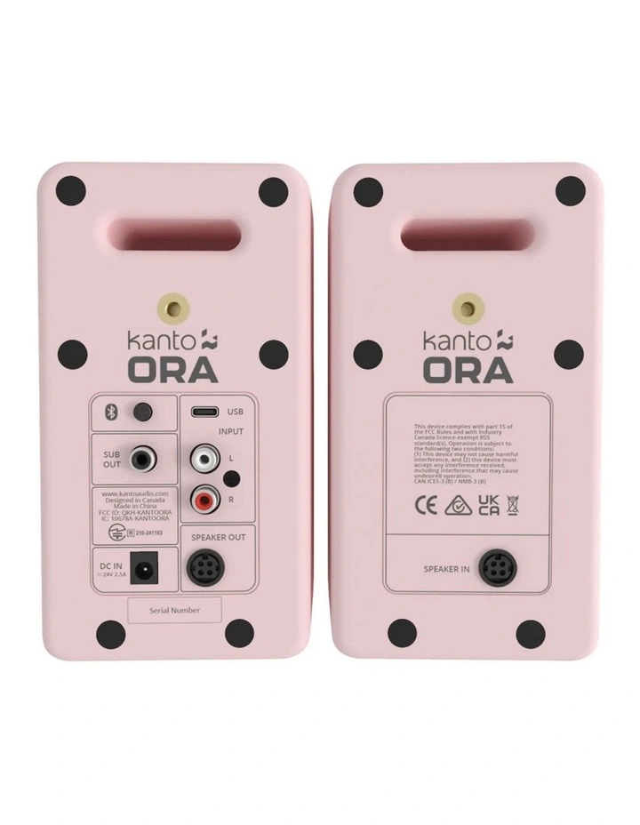 Kanto ORA 100W Powered Reference Desktop Computer Speakers with Bluetooth 5.0 Pink image 2