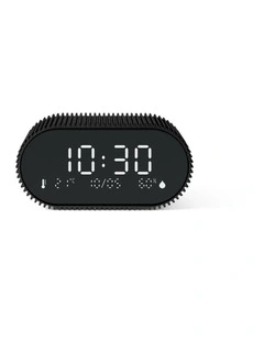Lexon Ray Clock Lcd Alarm Clock With Temperature / Humidity Display - Black