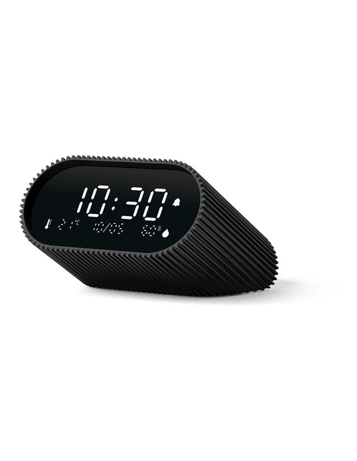 Lexon Ray Clock Lcd Alarm Clock With Temperature / Humidity Display - Black image 3