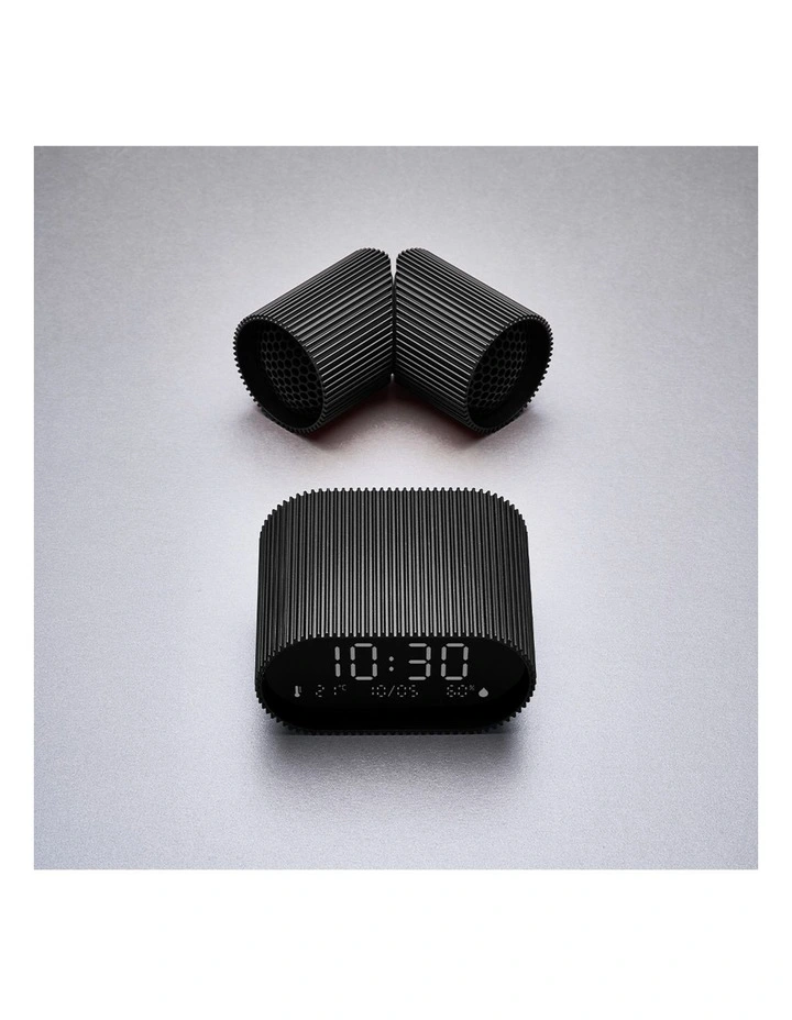 Lexon Ray Clock Lcd Alarm Clock With Temperature / Humidity Display - Black image 6