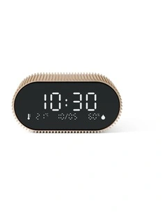 Lexon Ray Clock Lcd Alarm Clock With Temperature / Humidity Display - Gold