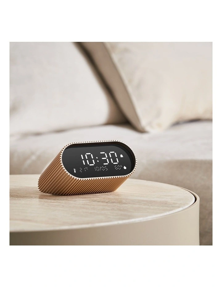 Lexon Ray Clock Lcd Alarm Clock With Temperature / Humidity Display - Gold image 5