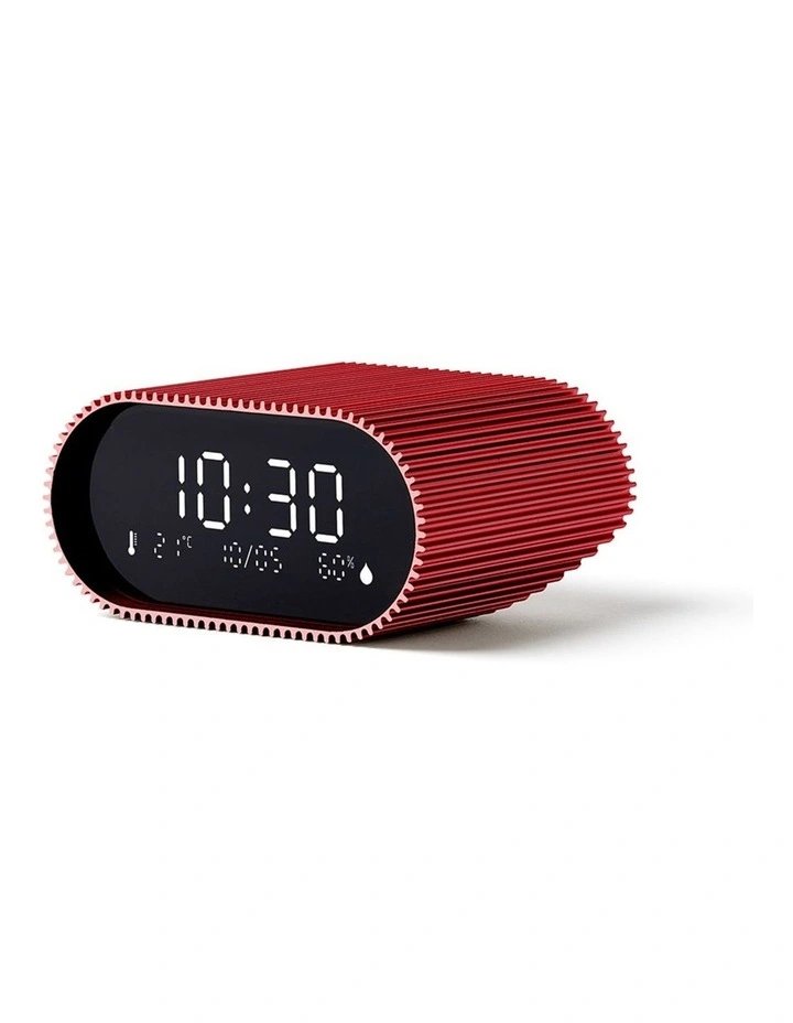 Lexon Ray Clock Lcd Alarm Clock With Temperature / Humidity Display - Red image 2