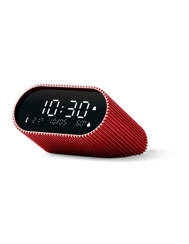 Lexon Ray Clock Lcd Alarm Clock With Temperature / Humidity Display - Red image 3