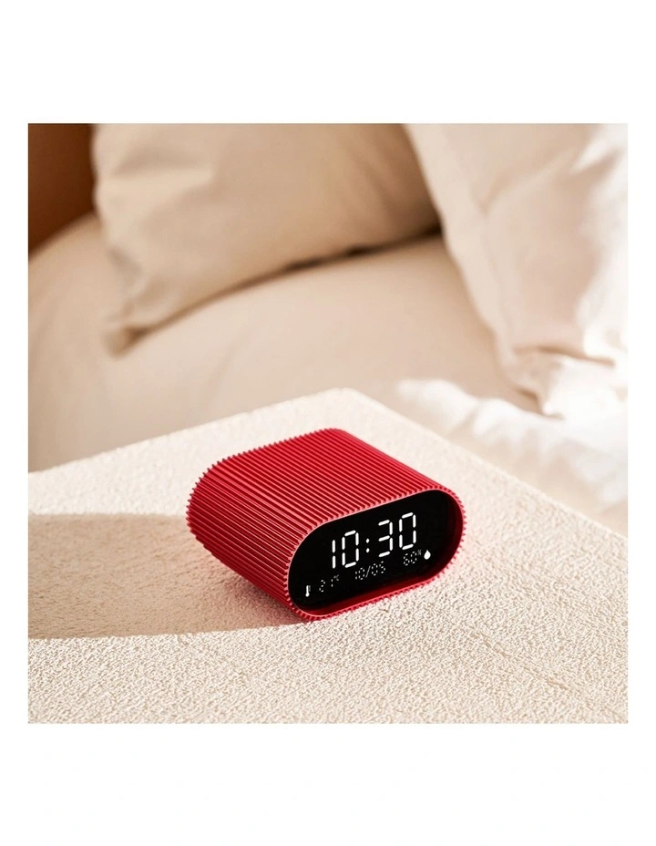 Lexon Ray Clock Lcd Alarm Clock With Temperature / Humidity Display - Red image 5