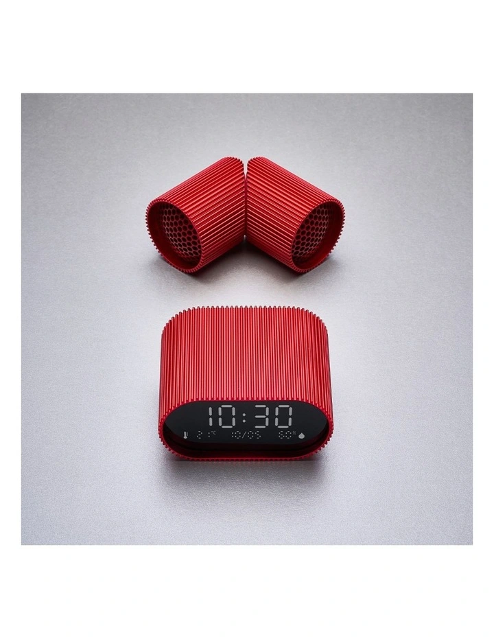 Lexon Ray Clock Lcd Alarm Clock With Temperature / Humidity Display - Red image 6
