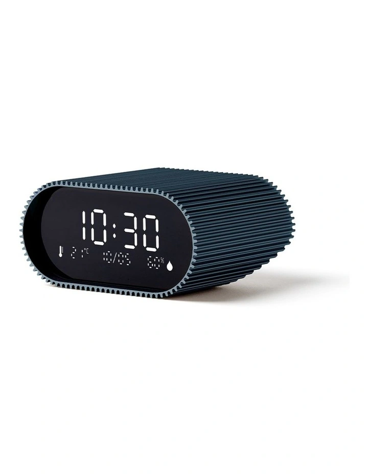 Lexon Ray Clock Lcd Alarm Clock With Temperature / Humidity Display - Blue image 2