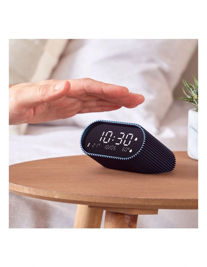 Lexon Ray Clock Lcd Alarm Clock With Temperature / Humidity Display - Blue image 4
