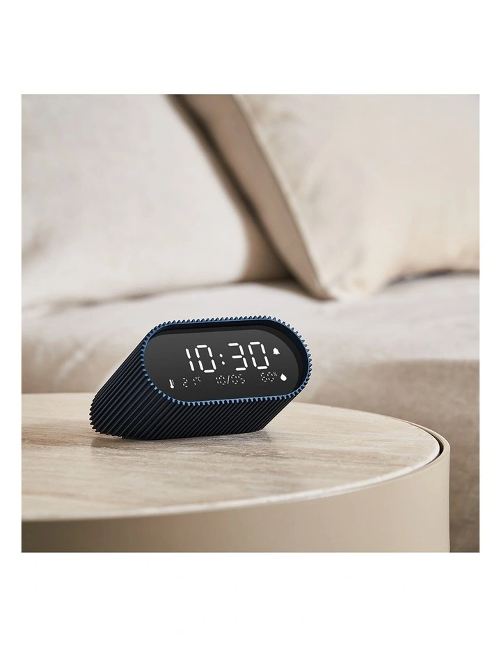Lexon Ray Clock Lcd Alarm Clock With Temperature / Humidity Display - Blue image 5