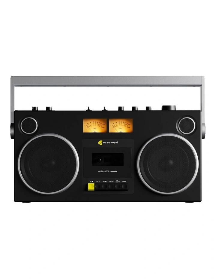 We Are Rewind Getto Blaster Cassette Player & Recorder - Curtis, Black image 1