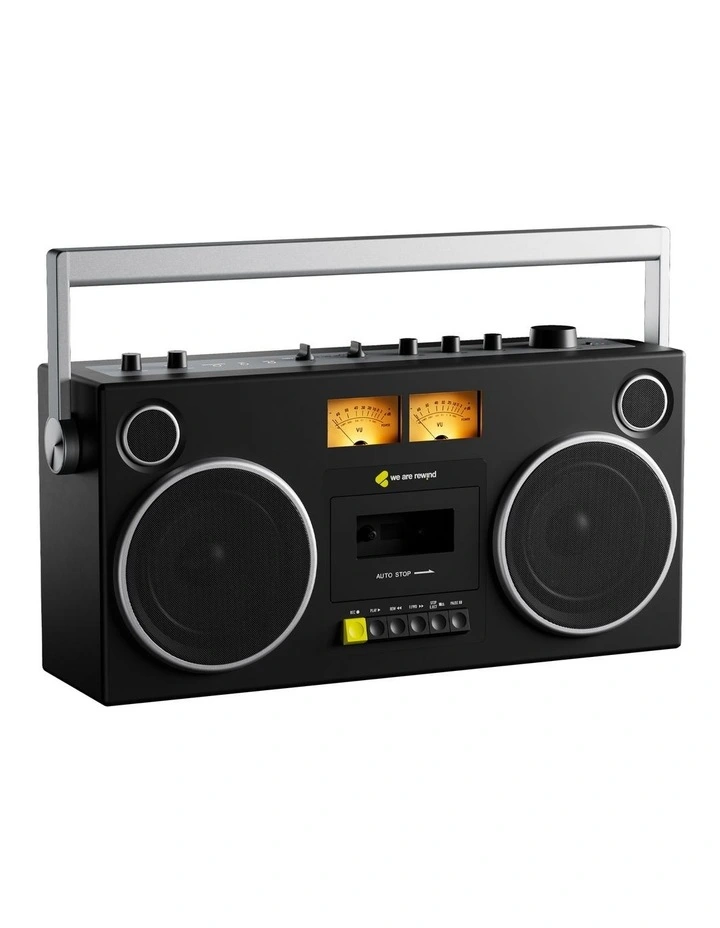 We Are Rewind Getto Blaster Cassette Player & Recorder - Curtis, Black image 2