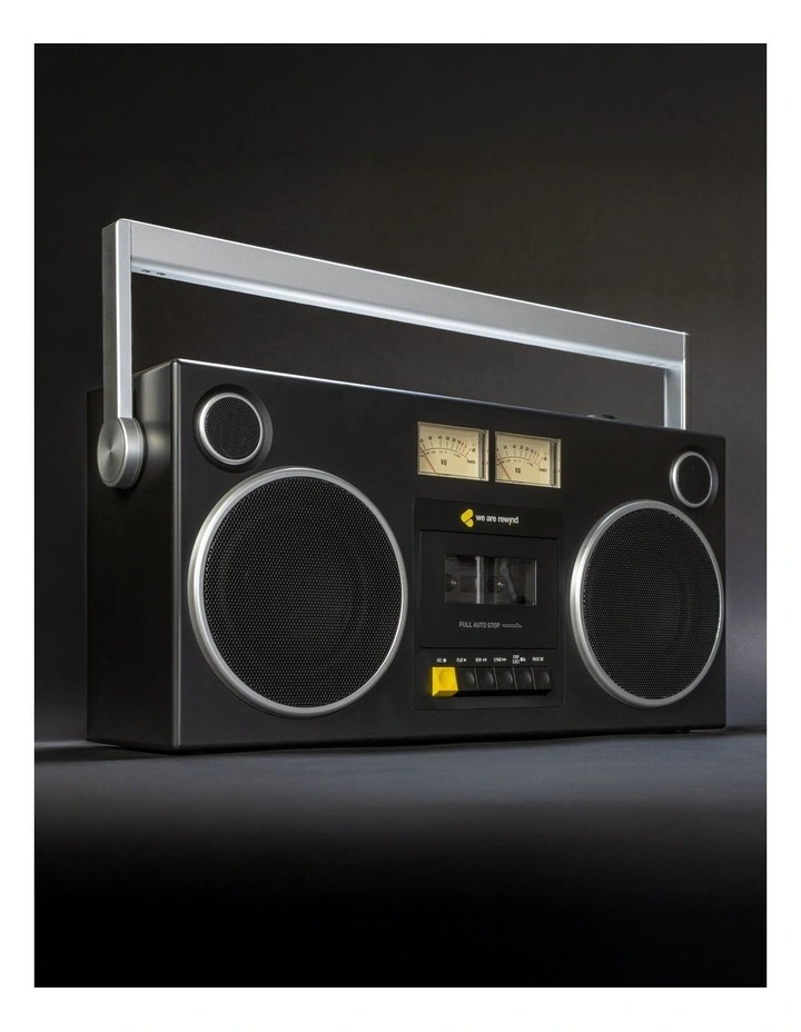 We Are Rewind Getto Blaster Cassette Player & Recorder - Curtis, Black image 4