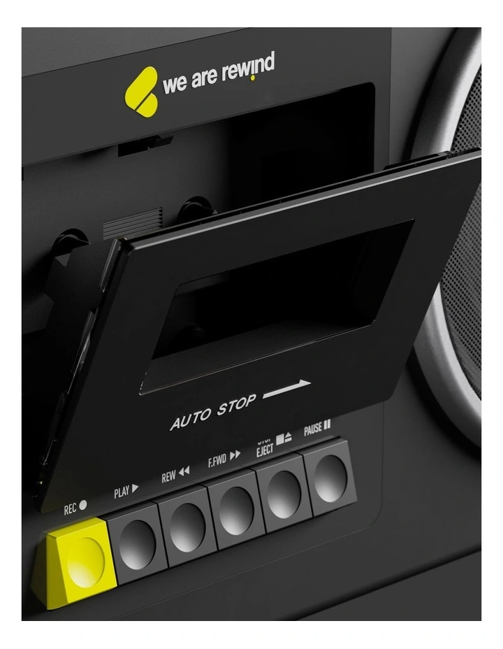 We Are Rewind Getto Blaster Cassette Player & Recorder - Curtis, Black image 5