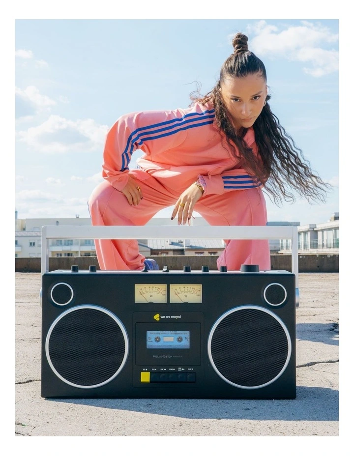 We Are Rewind Getto Blaster Cassette Player & Recorder - Curtis, Black image 6