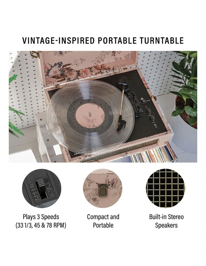 Crosley Voyager Bluetooth Portable Turntable - Floral image 4