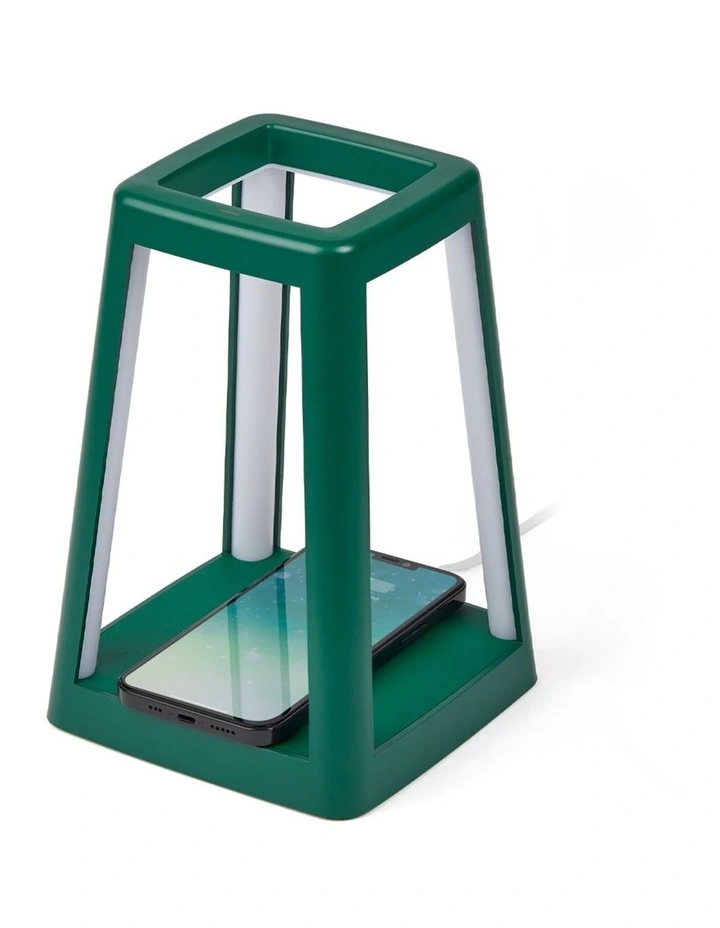 Lexon Lantern Portable Lamp With Built-In Wireless Charger - Green image 2
