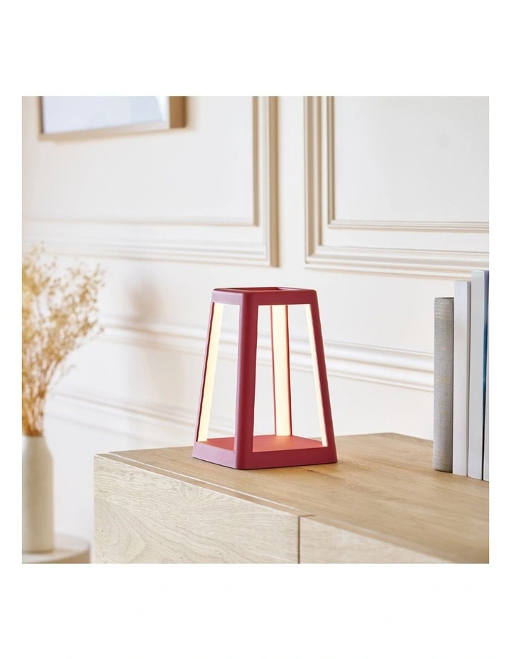 Lexon Lantern Portable Lamp With Built-In Wireless Charger - Red image 5