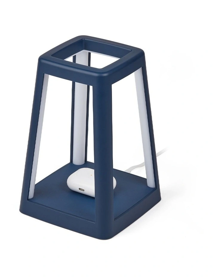 Lexon Lantern Portable Lamp With Built-In Wireless Charger - Blue image 2