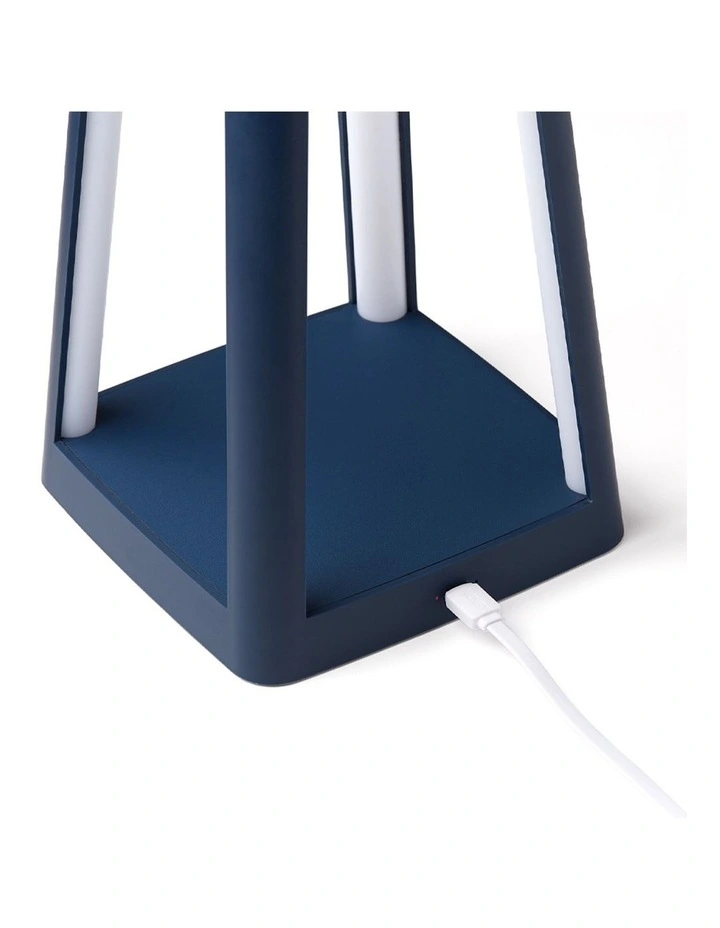 Lexon Lantern Portable Lamp With Built-In Wireless Charger - Blue image 3