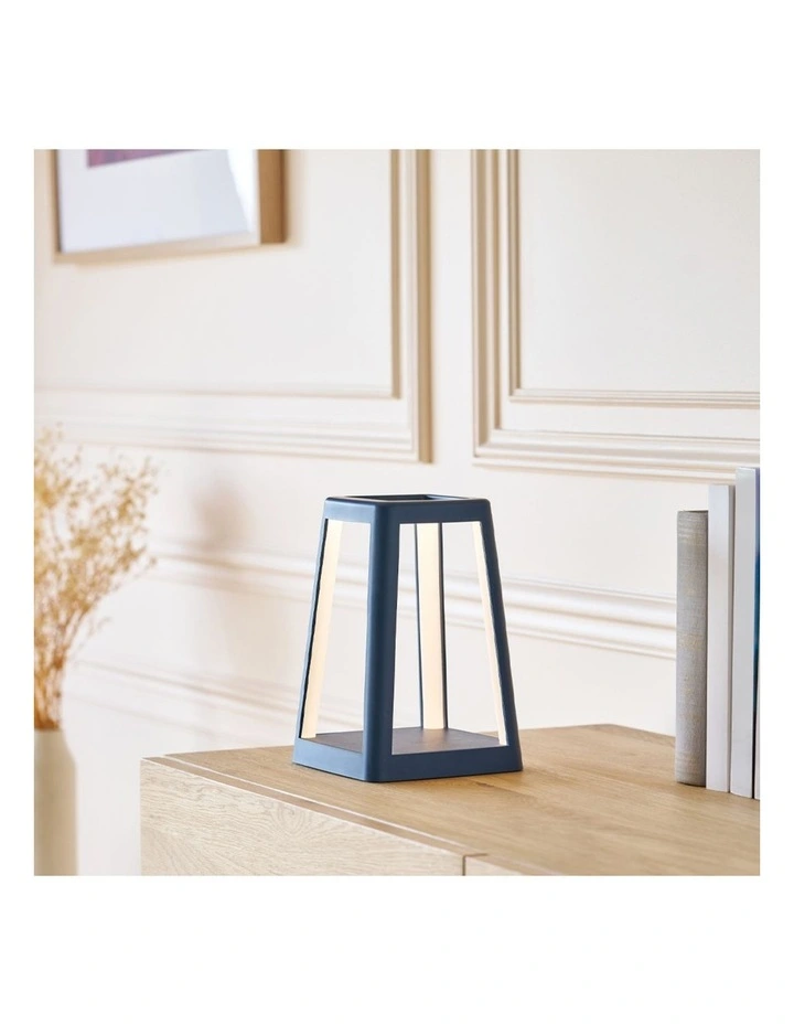 Lexon Lantern Portable Lamp With Built-In Wireless Charger - Blue image 4