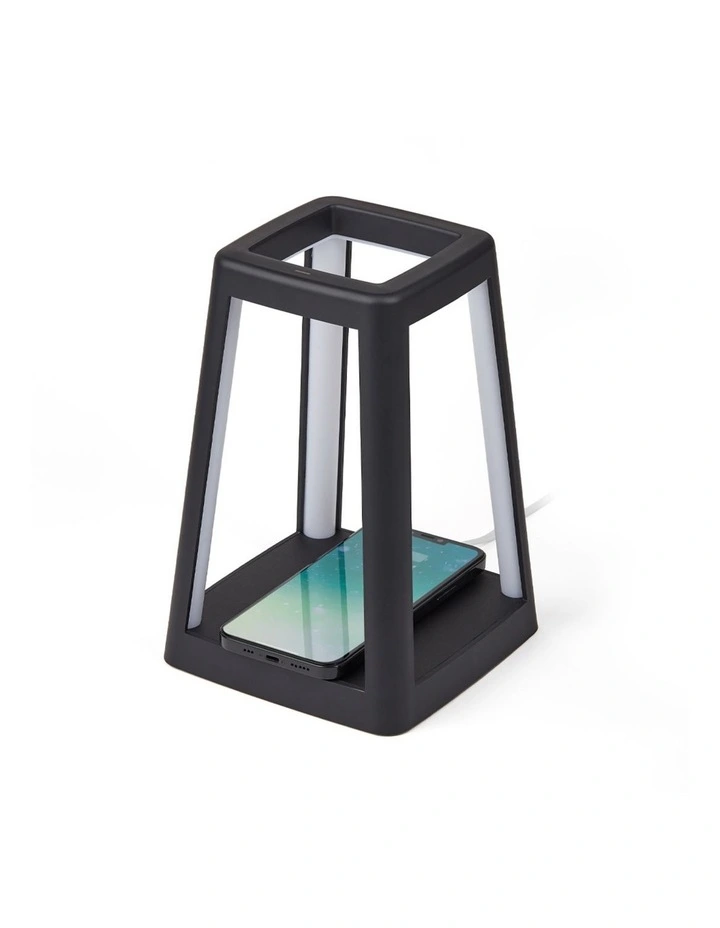 Lexon Lantern Portable Lamp With Built-In Wireless Charger - Black image 2