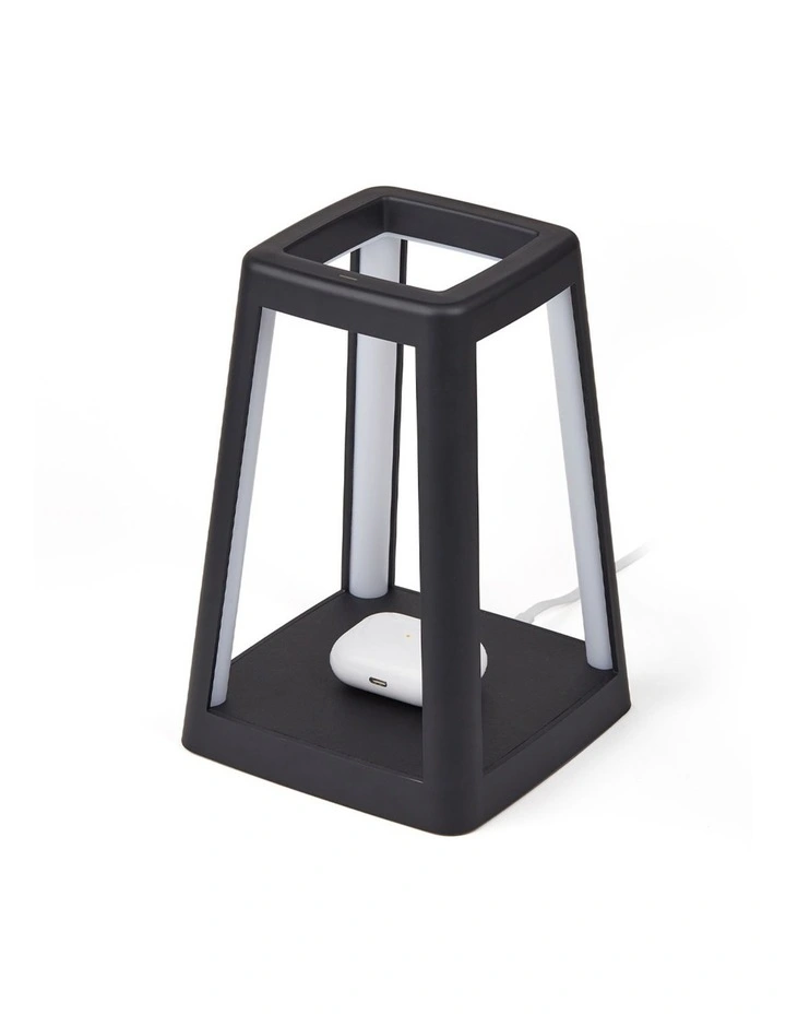 Lexon Lantern Portable Lamp With Built-In Wireless Charger - Black image 3