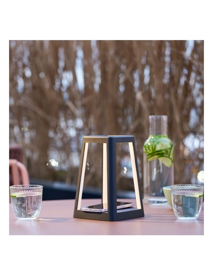 Lexon Lantern Portable Lamp With Built-In Wireless Charger - Black image 5