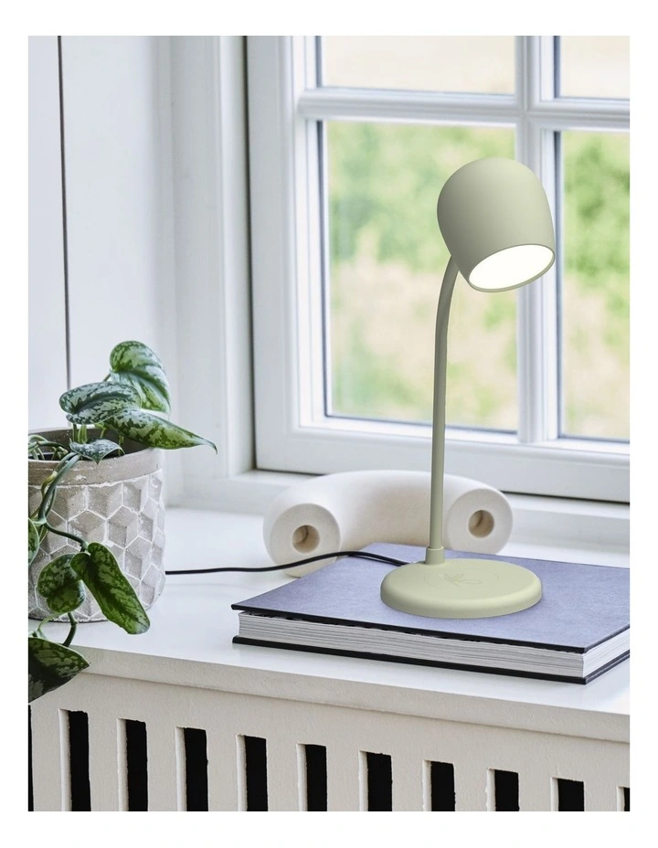 Kreafunk Ellie Lamp W/ Qi Charger And Bluetooth Speaker - Dusty Olive image 4