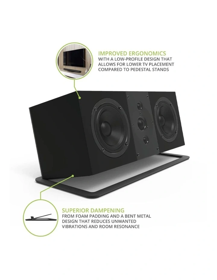 Kanto S10 Low-Profile Angled Sound Bar and Center Channel Speaker Stand for Home Theater image 2