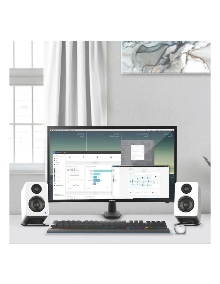 Kanto S2 Angled Desktop Speaker Stands for Small Speakers - Pair, Black image 4