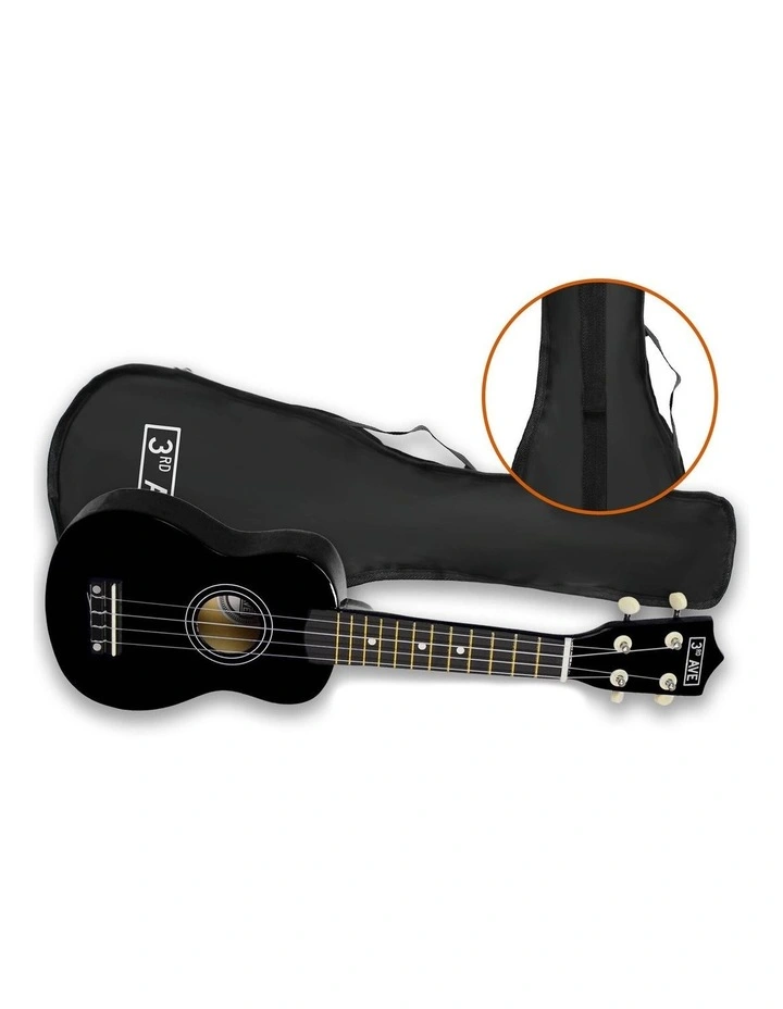 3rd Avenue Soprano Ukulele - Black image 4