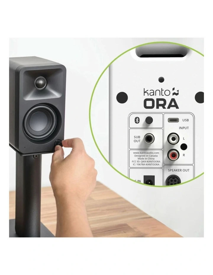 Kanto ORA4 140W Powered Reference Speakers with USB-C Input and Bluetooth - White, Pair image 3
