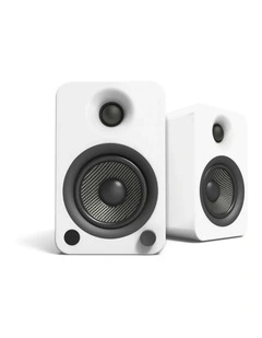 Kanto YU4 140W Powered Bookshelf Speakers with Bluetooth and Phono Preamp - Pair, Matte White