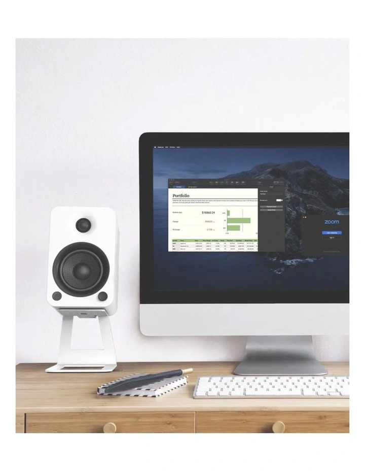 Kanto YU4 140W Powered Bookshelf Speakers with Bluetooth and Phono Preamp - Pair, Matte White image 2