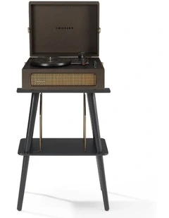 Crosley Voyager Bluetooth Portable Turntable   Entertainment Stand Bundle - Cocoa