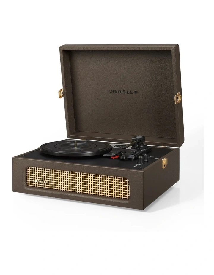 Crosley Voyager Bluetooth Portable Turntable   Entertainment Stand Bundle - Cocoa image 3