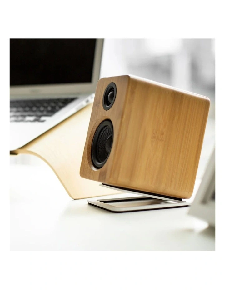 Kanto S2W Angled Desktop Speaker Stands for Small Speakers - Pair, White image 5