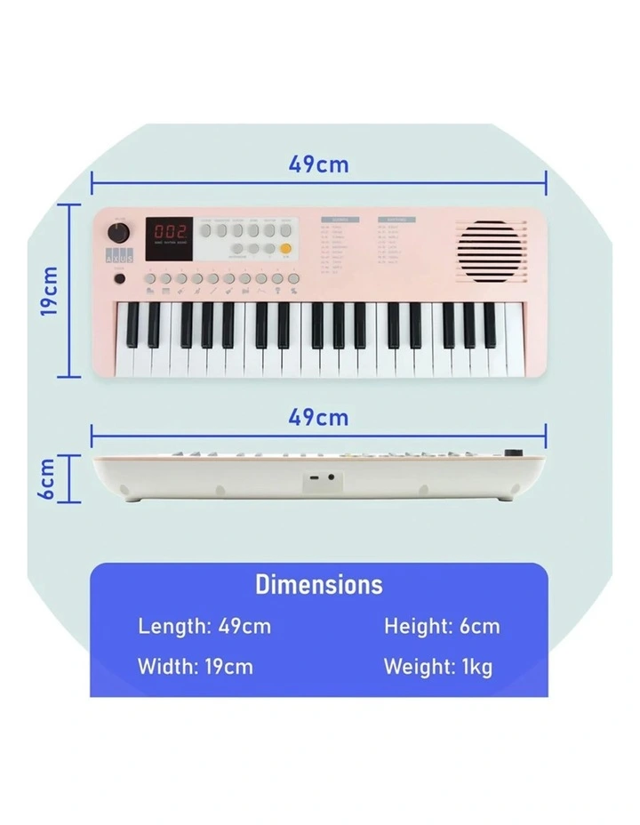 Axus Mini Keyboard 37 Key Keyboard - Pink image 4