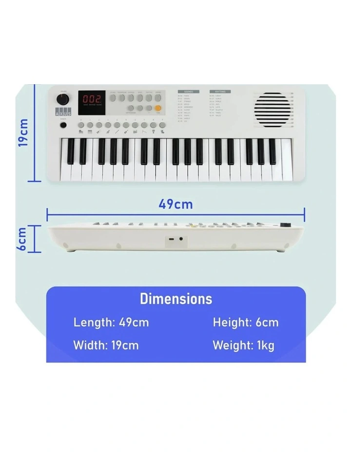 Axus Mini Keyboard 37 Key Keyboard - White image 4